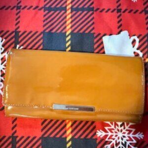 Miu Miu Gold/orange Patent Leather Long Wallet